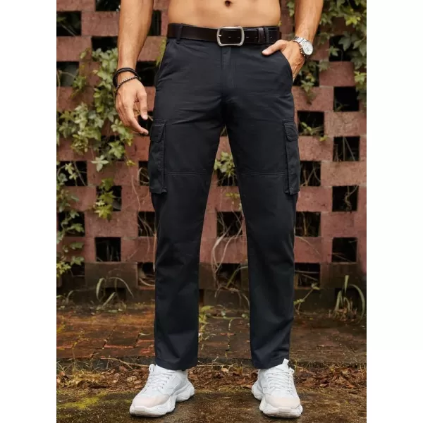JMIERR Cargo Pants for Men Casual Cotton Relaxed Fit Pants Stretch Elastic Waist Lightweight Work Pants Multi Pockets