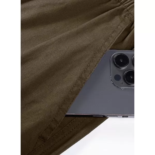 JMIERR Cargo Pants for Men Casual Cotton Relaxed Fit Pants Stretch Elastic Waist Lightweight Work Pants Multi Pockets