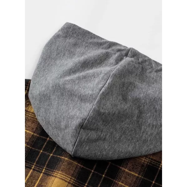 JMIERR Flannel Hoodies for Men Casual Button Down PlaidLong Sleeve Lightweight Shirts Jackets