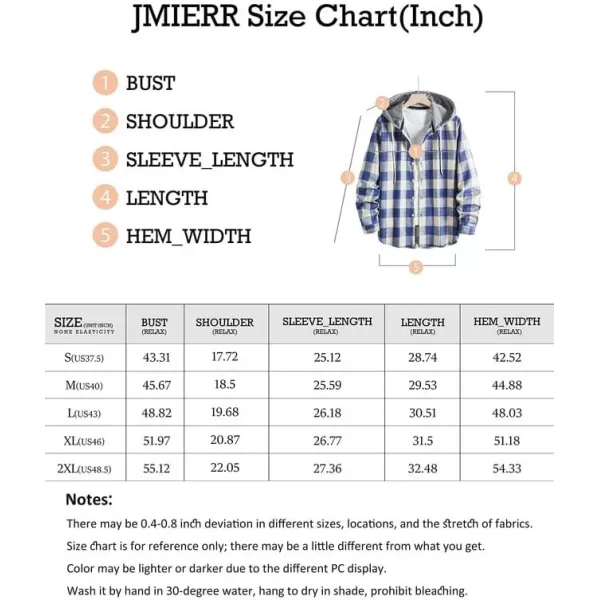 JMIERR Flannel Hoodies for Men Casual Button Down PlaidLong Sleeve Lightweight Shirts Jackets