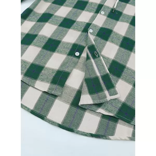 JMIERR Flannel Hoodies for Men Casual Button Down PlaidLong Sleeve Lightweight Shirts Jackets