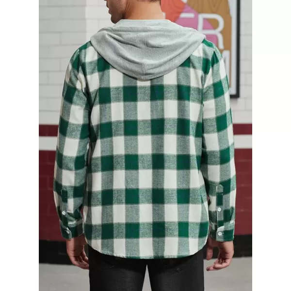 JMIERR Flannel Hoodies for Men Casual Button Down PlaidLong Sleeve Lightweight Shirts Jackets