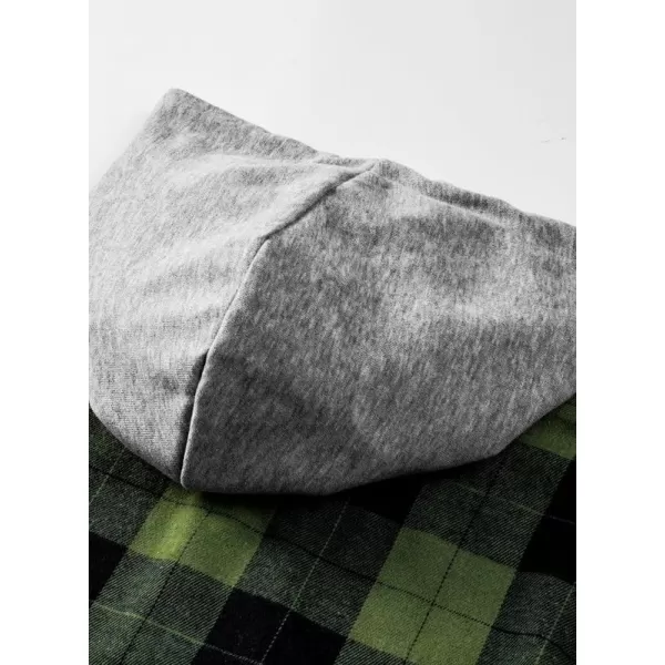 JMIERR Flannel Hoodies for Men Casual Button Down PlaidLong Sleeve Lightweight Shirts Jackets
