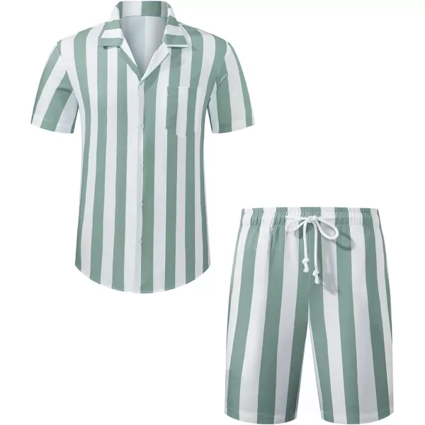 JMIERR Men Hawaiian Matching Set, Casual Summer Beach 2 Piece Outfits Button Down Short Sleeve Shirts and Shorts