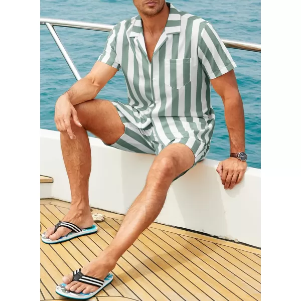 JMIERR Men Hawaiian Matching Set, Casual Summer Beach 2 Piece Outfits Button Down Short Sleeve Shirts and Shorts