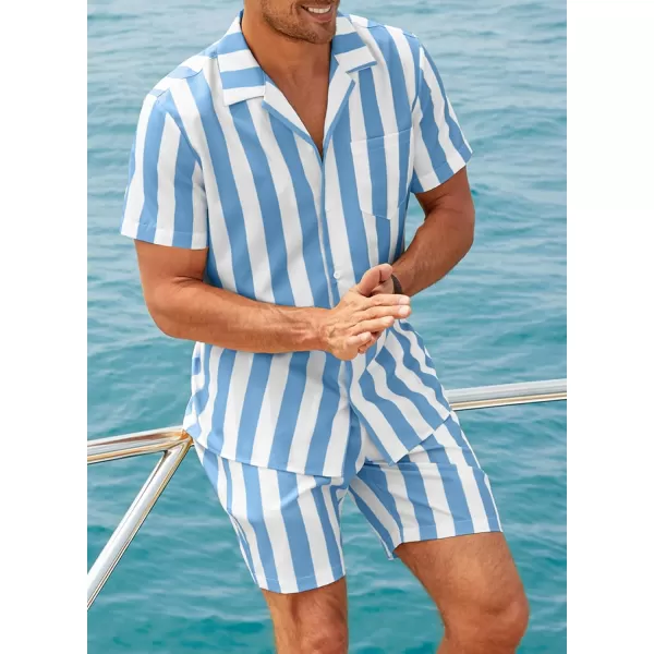JMIERR Men Hawaiian Matching Set, Casual Summer Beach 2 Piece Outfits Button Down Short Sleeve Shirts and Shorts