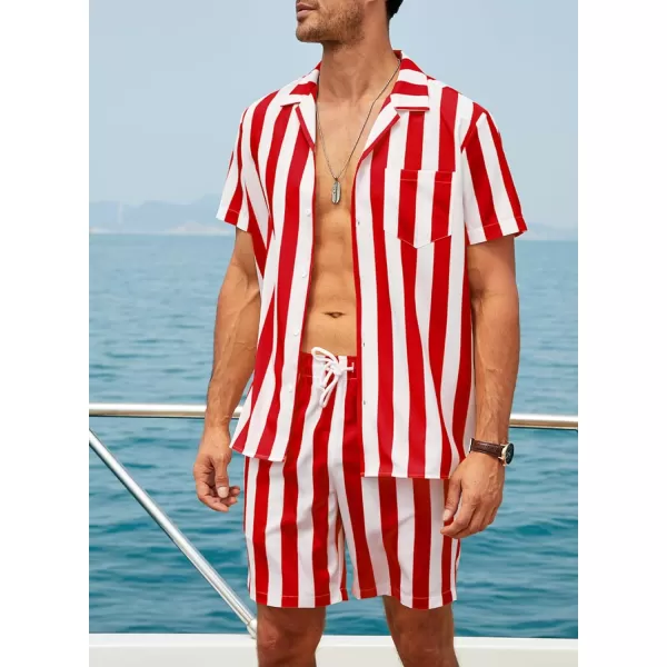 JMIERR Men Hawaiian Matching Set, Casual Summer Beach 2 Piece Outfits Button Down Short Sleeve Shirts and Shorts