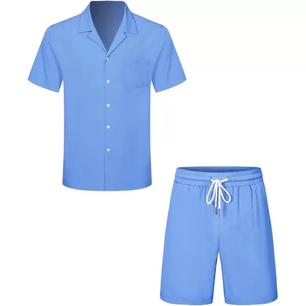JMIERR Men Hawaiian Matching Set, Casual Summer Beach 2 Piece Outfits Button Down Short Sleeve Shirts and Shorts