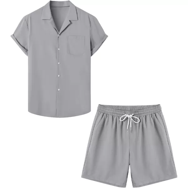 JMIERR Men Hawaiian Matching Set, Casual Summer Beach 2 Piece Outfits Button Down Short Sleeve Shirts and Shorts