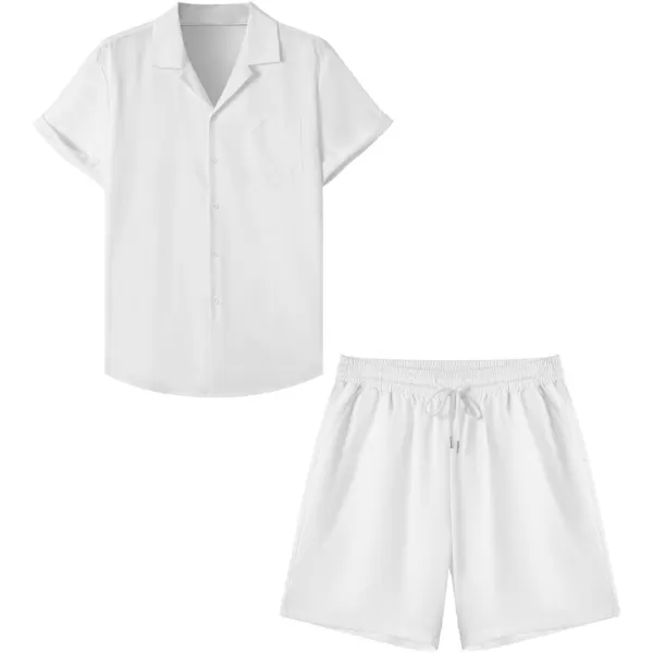 JMIERR Men Hawaiian Matching Set, Casual Summer Beach 2 Piece Outfits Button Down Short Sleeve Shirts and Shorts