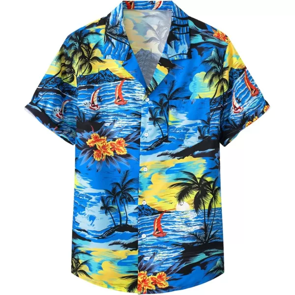 JMIERR Men Hawaiian Matching Set, Casual Summer Beach 2 Piece Outfits Button Down Short Sleeve Shirts and Shorts