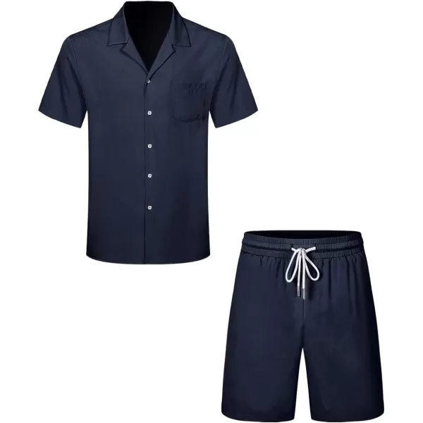 JMIERR Men Hawaiian Matching Set, Casual Summer Beach 2 Piece Outfits Button Down Short Sleeve Shirts and Shorts