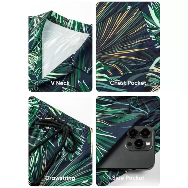JMIERR Men Hawaiian Matching Set, Casual Summer Beach 2 Piece Outfits Button Down Short Sleeve Shirts and Shorts