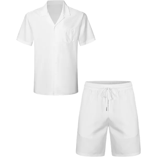 JMIERR Men Hawaiian Matching Set, Casual Summer Beach 2 Piece Outfits Button Down Short Sleeve Shirts and Shorts