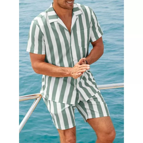 JMIERR Men Hawaiian Matching Set, Casual Summer Beach 2 Piece Outfits Button Down Short Sleeve Shirts and Shorts