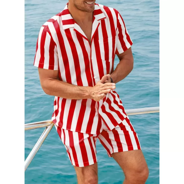 JMIERR Men Hawaiian Matching Set, Casual Summer Beach 2 Piece Outfits Button Down Short Sleeve Shirts and Shorts