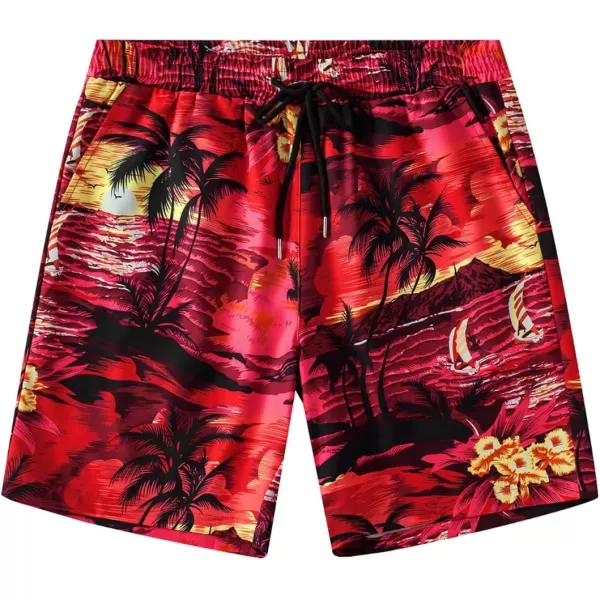 JMIERR Men Hawaiian Matching Set, Casual Summer Beach 2 Piece Outfits Button Down Short Sleeve Shirts and Shorts