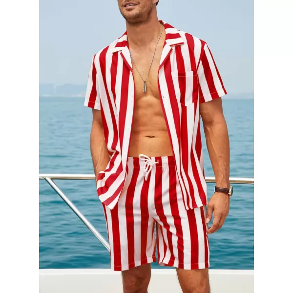 JMIERR Men Hawaiian Matching Set, Casual Summer Beach 2 Piece Outfits Button Down Short Sleeve Shirts and Shorts