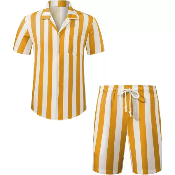 JMIERR Men Hawaiian Matching Set, Casual Summer Beach 2 Piece Outfits Button Down Short Sleeve Shirts and Shorts