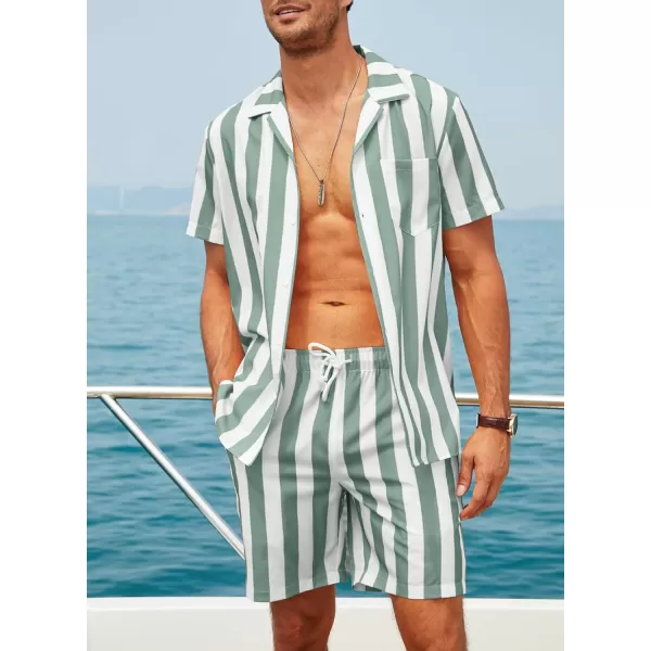 JMIERR Men Hawaiian Matching Set, Casual Summer Beach 2 Piece Outfits Button Down Short Sleeve Shirts and Shorts