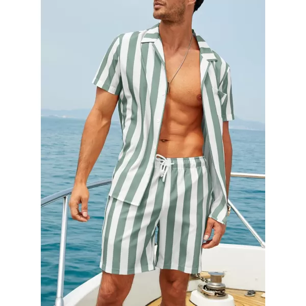 JMIERR Men Hawaiian Matching Set, Casual Summer Beach 2 Piece Outfits Button Down Short Sleeve Shirts and Shorts