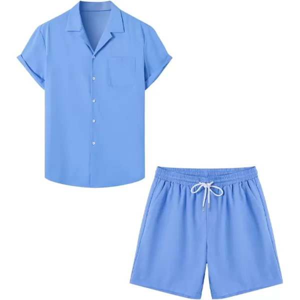 JMIERR Men Hawaiian Matching Set, Casual Summer Beach 2 Piece Outfits Button Down Short Sleeve Shirts and Shorts