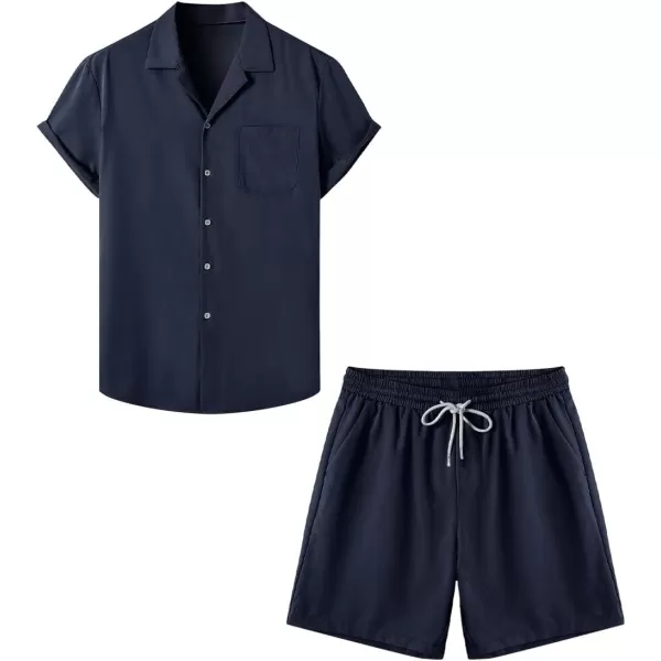 JMIERR Men Hawaiian Matching Set, Casual Summer Beach 2 Piece Outfits Button Down Short Sleeve Shirts and Shorts
