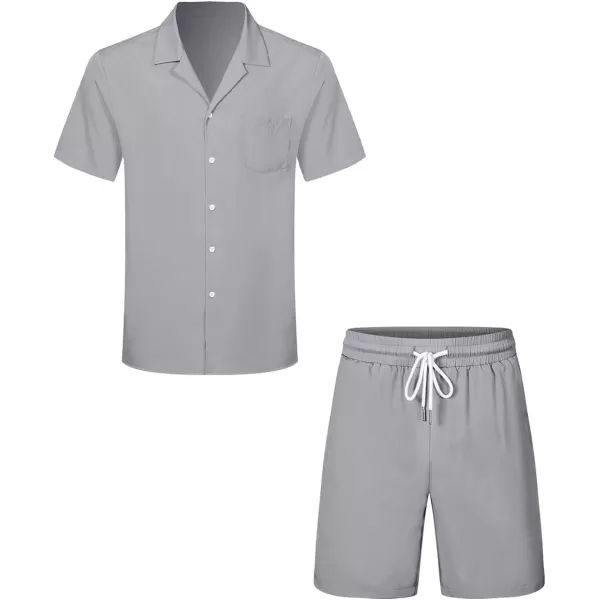 JMIERR Men Hawaiian Matching Set, Casual Summer Beach 2 Piece Outfits Button Down Short Sleeve Shirts and Shorts