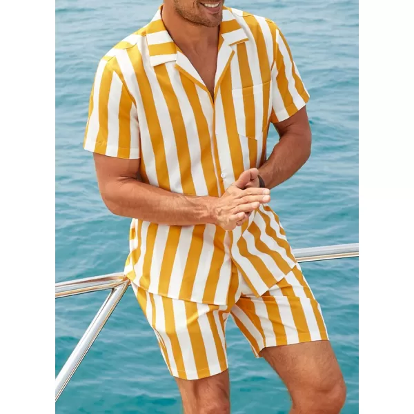 JMIERR Men Hawaiian Matching Set, Casual Summer Beach 2 Piece Outfits Button Down Short Sleeve Shirts and Shorts