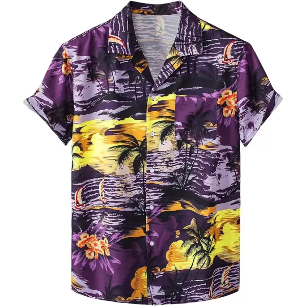 JMIERR Men Hawaiian Matching Set, Casual Summer Beach 2 Piece Outfits Button Down Short Sleeve Shirts and Shorts