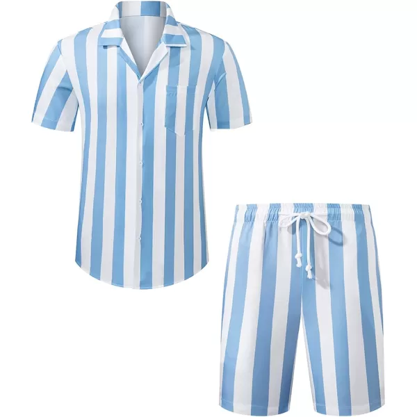 JMIERR Men Hawaiian Matching Set, Casual Summer Beach 2 Piece Outfits Button Down Short Sleeve Shirts and Shorts
