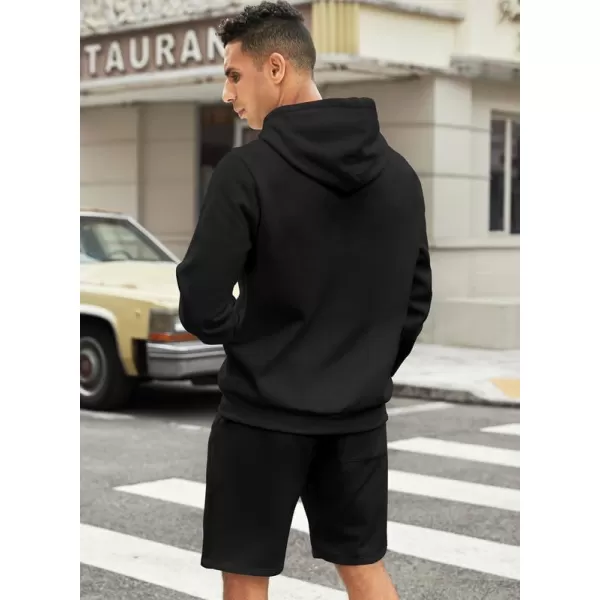 JMIERR Mens 2 Piece Outfits Hoodie Sweatshirt Tracksuit Joggers Shorts Sweatsuit Set with Pockets