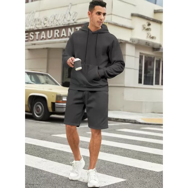 JMIERR Mens 2 Piece Outfits Hoodie Sweatshirt Tracksuit Joggers Shorts Sweatsuit Set with Pockets