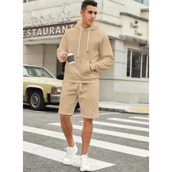 JMIERR Mens 2 Piece Outfits Hoodie Sweatshirt Tracksuit Joggers Shorts Sweatsuit Set with Pockets
