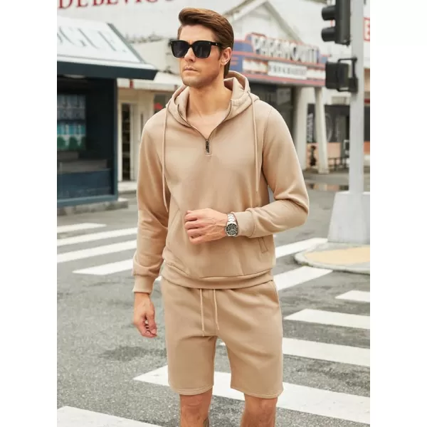 JMIERR Mens 2 Piece Outfits Hoodie Sweatshirt Tracksuit Joggers Shorts Sweatsuit Set with Pockets