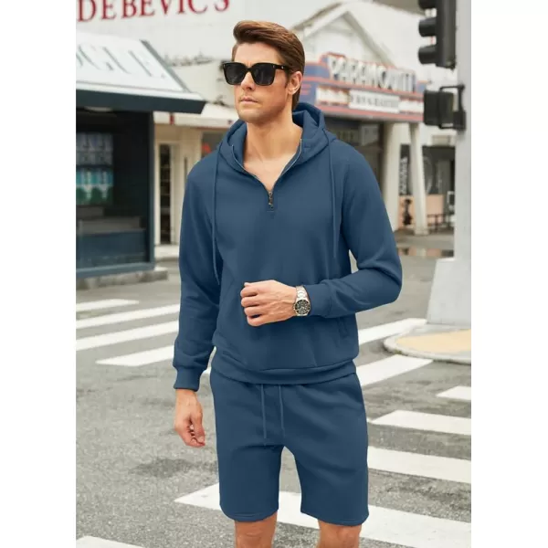 JMIERR Mens 2 Piece Outfits Hoodie Sweatshirt Tracksuit Joggers Shorts Sweatsuit Set with Pockets
