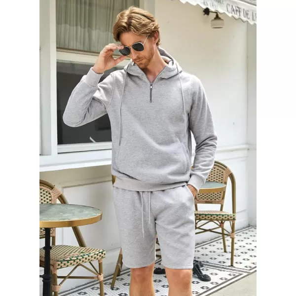 JMIERR Mens 2 Piece Outfits Hoodie Sweatshirt Tracksuit Joggers Shorts Sweatsuit Set with Pockets