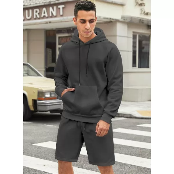 JMIERR Mens 2 Piece Outfits Hoodie Sweatshirt Tracksuit Joggers Shorts Sweatsuit Set with Pockets