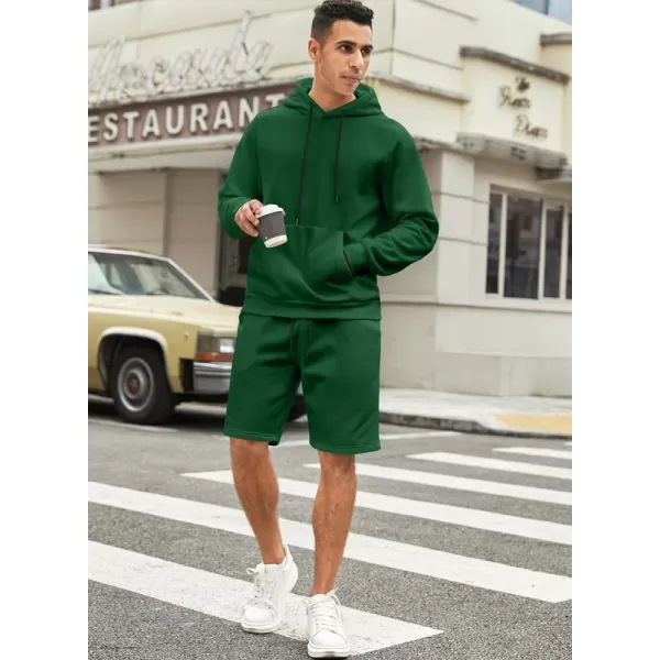 JMIERR Mens 2 Piece Outfits Hoodie Sweatshirt Tracksuit Joggers Shorts Sweatsuit Set with Pockets