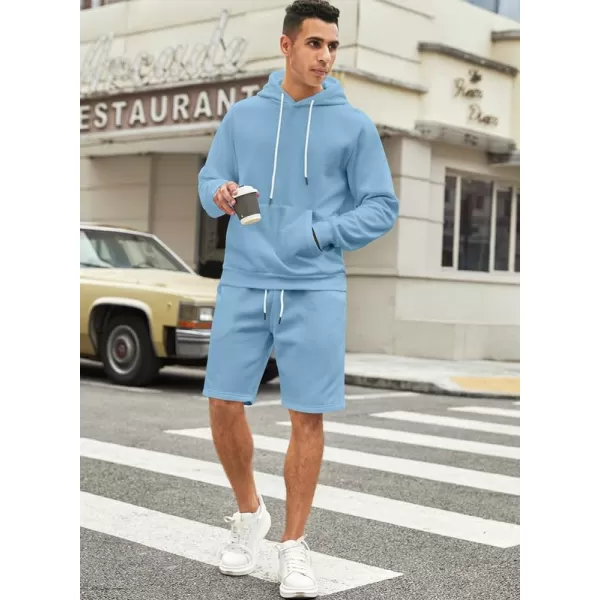 JMIERR Mens 2 Piece Outfits Hoodie Sweatshirt Tracksuit Joggers Shorts Sweatsuit Set with Pockets