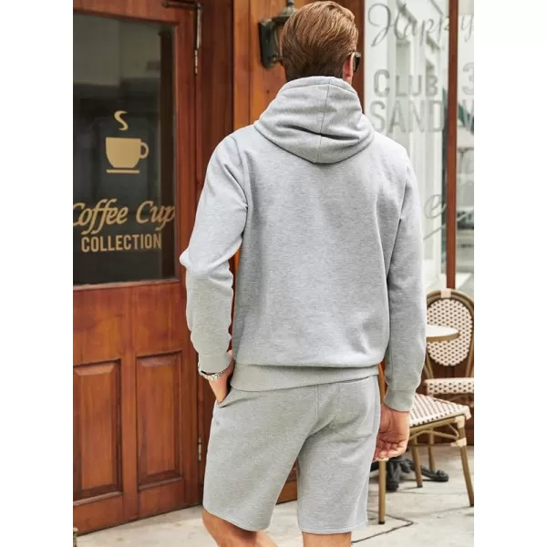 JMIERR Mens 2 Piece Outfits Hoodie Sweatshirt Tracksuit Joggers Shorts Sweatsuit Set with Pockets