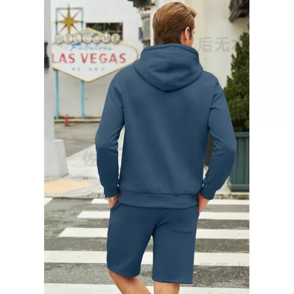 JMIERR Mens 2 Piece Outfits Hoodie Sweatshirt Tracksuit Joggers Shorts Sweatsuit Set with Pockets