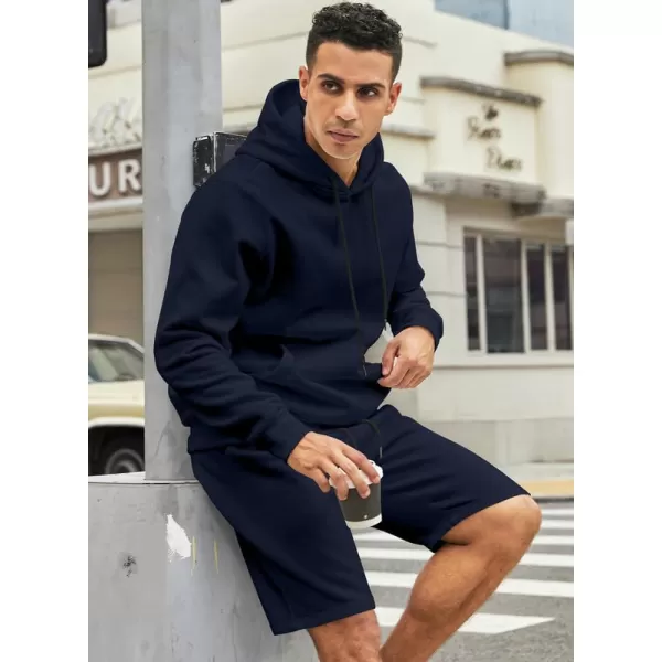 JMIERR Mens 2 Piece Outfits Hoodie Sweatshirt Tracksuit Joggers Shorts Sweatsuit Set with Pockets