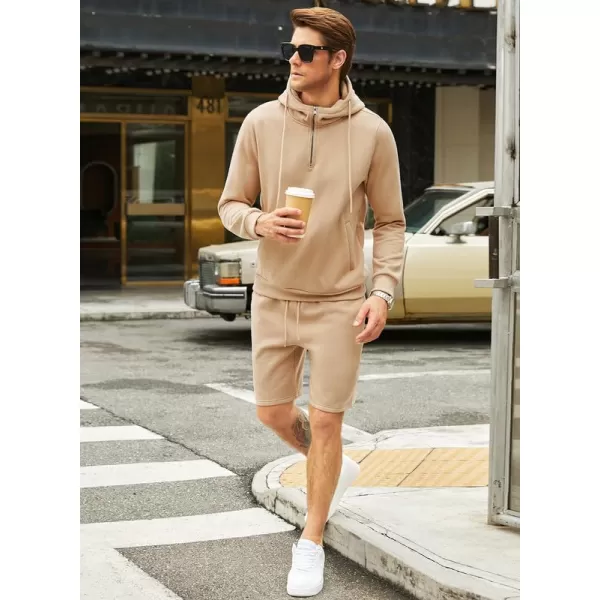 JMIERR Mens 2 Piece Outfits Hoodie Sweatshirt Tracksuit Joggers Shorts Sweatsuit Set with Pockets