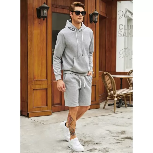 JMIERR Mens 2 Piece Outfits Hoodie Sweatshirt Tracksuit Joggers Shorts Sweatsuit Set with Pockets
