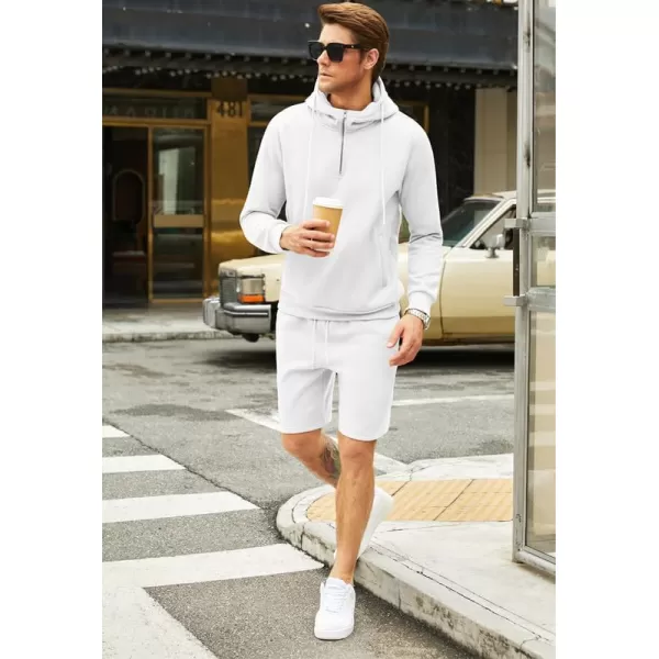 JMIERR Mens 2 Piece Outfits Hoodie Sweatshirt Tracksuit Joggers Shorts Sweatsuit Set with Pockets
