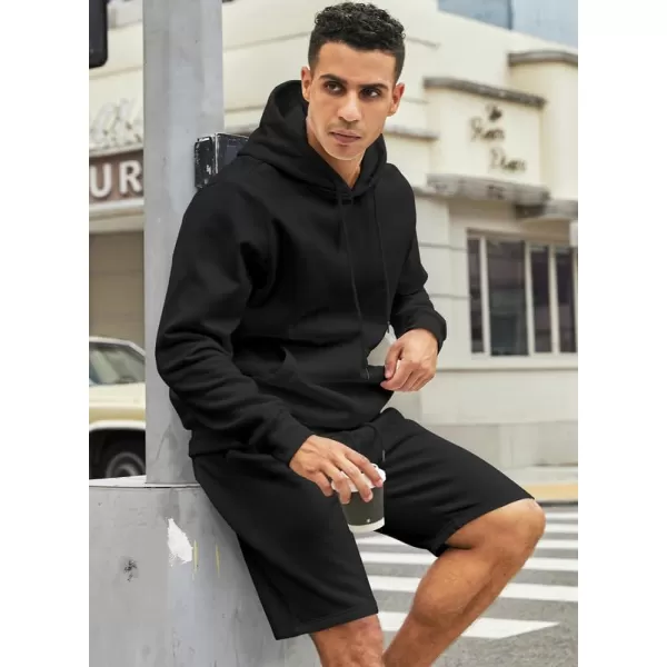 JMIERR Mens 2 Piece Outfits Hoodie Sweatshirt Tracksuit Joggers Shorts Sweatsuit Set with Pockets