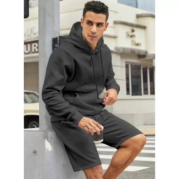 JMIERR Mens 2 Piece Outfits Hoodie Sweatshirt Tracksuit Joggers Shorts Sweatsuit Set with Pockets