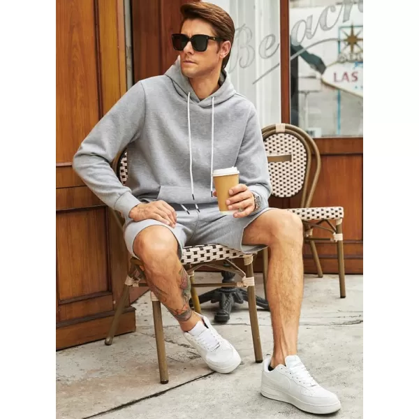 JMIERR Mens 2 Piece Outfits Hoodie Sweatshirt Tracksuit Joggers Shorts Sweatsuit Set with Pockets