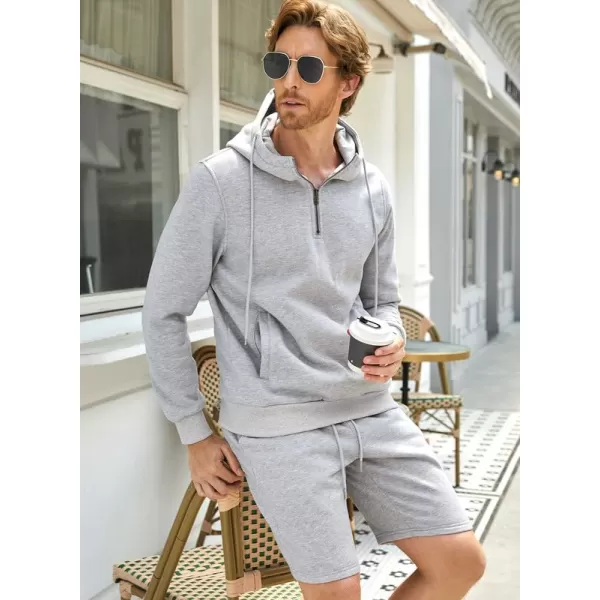 JMIERR Mens 2 Piece Outfits Hoodie Sweatshirt Tracksuit Joggers Shorts Sweatsuit Set with Pockets